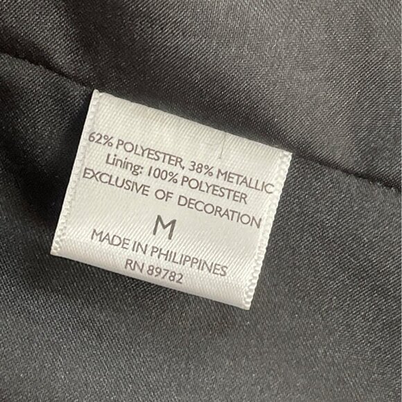 Natori Women's Gold & Black Metallic Brocade Open Front Long Sleeve Coat Sz M - Picture 7 of 8